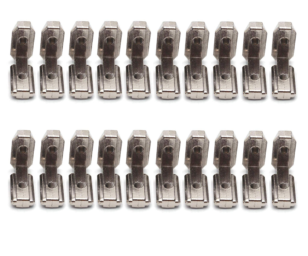 Antrader 20pcs T Slot L-Shape 3030 Aluminum Profile Interior Corner Connector Joint Bracket for 3030 Alu-Profile 3D Printer with Screws 3030 Silver