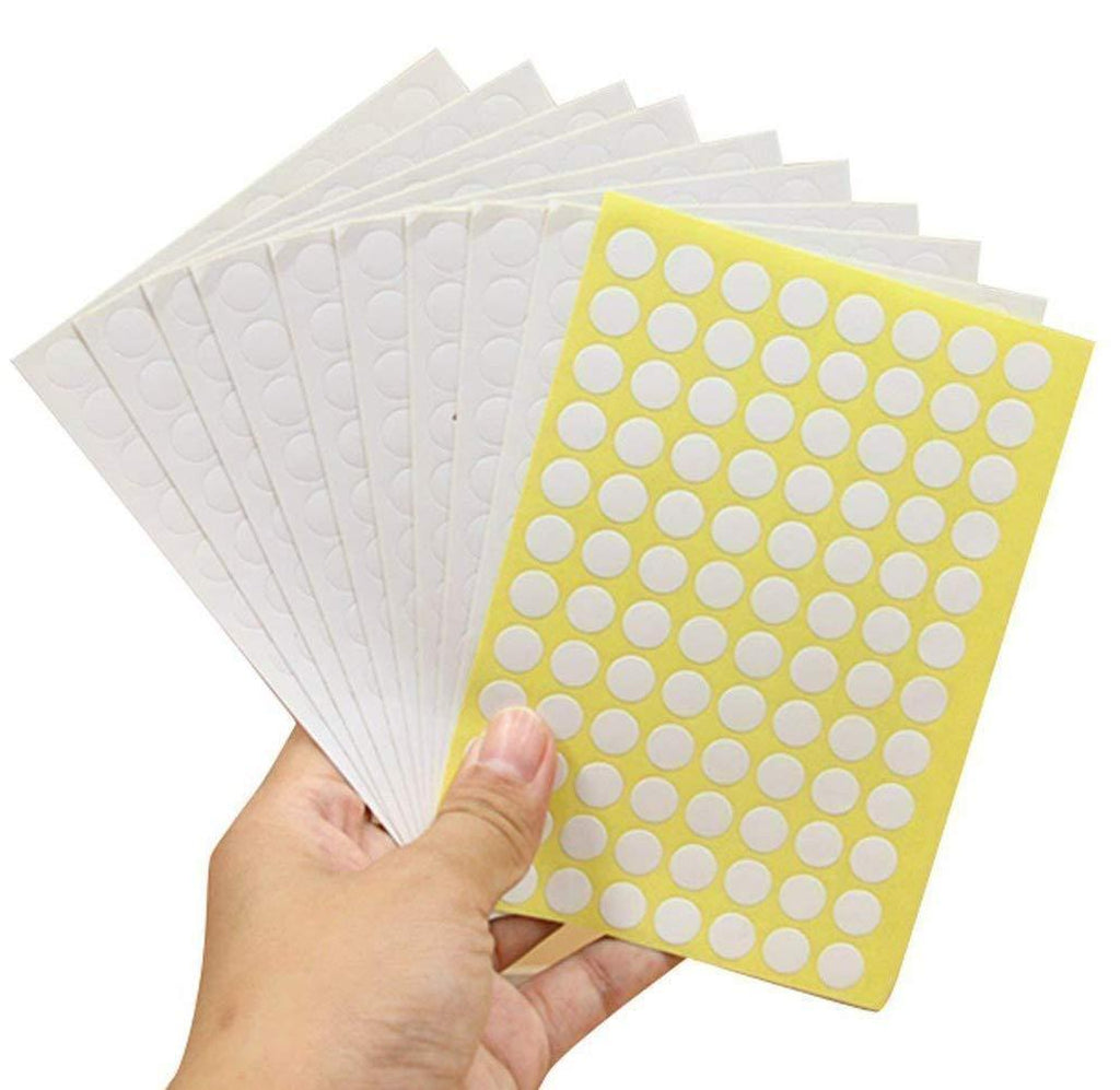 10 Sheets 960PCS Labels Blank White Small Round Circle Essential Oil Bottle Cap Top Labels Stickers Perfect for Roller Bottles Sample Vials (White)