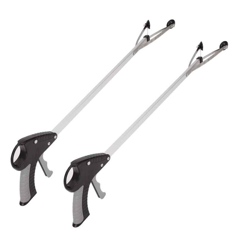 Vive Suction Cup Reacher Grabber (2 Pack) - 32 Inch Heavy Duty Mobility Grip Hand Aid - Handle Tool Light Bulb Remover, Long Handled Trash Litter Picker, Garbage Garden Nabber, Extender Arm Pickup 2