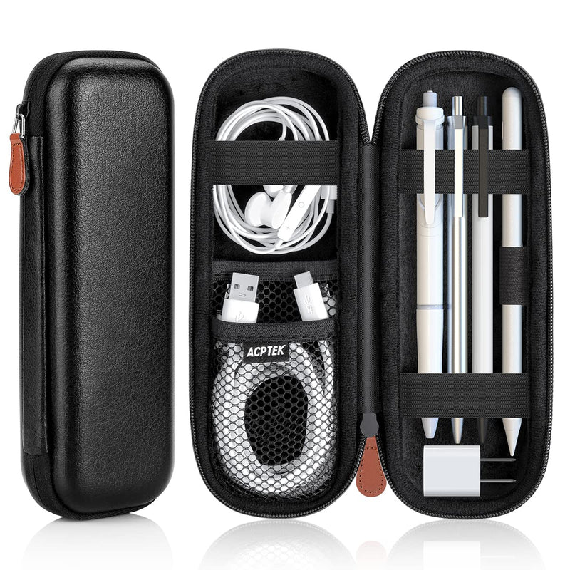 AGPTEK Case Holder for Apple Pencil 2 , Premium Carrying Case for Stylus iPad Pro Pen, Pencil, Samsung, Huawei, Apple Pen Accessories, USB Cable, Earphone, Fountain Pen, Black