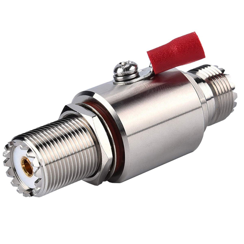 UHF Coaxial Lightning Arrestor PL-259 Lightning Surge Protector PL259 Socket (UHF Female) to SO239 Socket (UHF Female) Bulkhead for CB Radio, HAM Radio Gear, 2-Way Base Stations RFiotasy