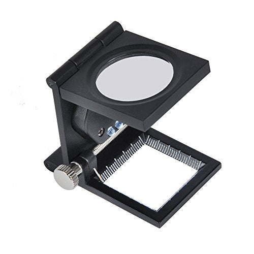 1pc 10X Magnifier LED Three-Folding Magnifier Magnifying Glass with Scale Magnifying Glass for Cloth Jewelers Watch