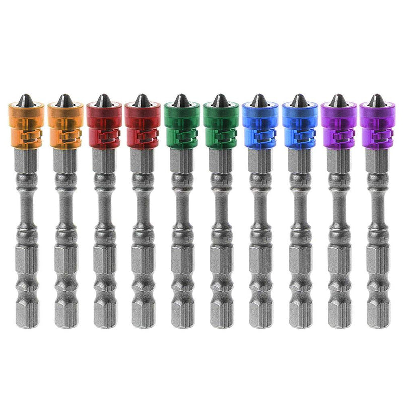 Eyech 10pcs PH2 Magnetic Phillips Cross Screwdriver Bits Set 1/4 Inch Hex Shank Plasterboard Drywall S2 Alloy Electric Power Driver Bit Set …