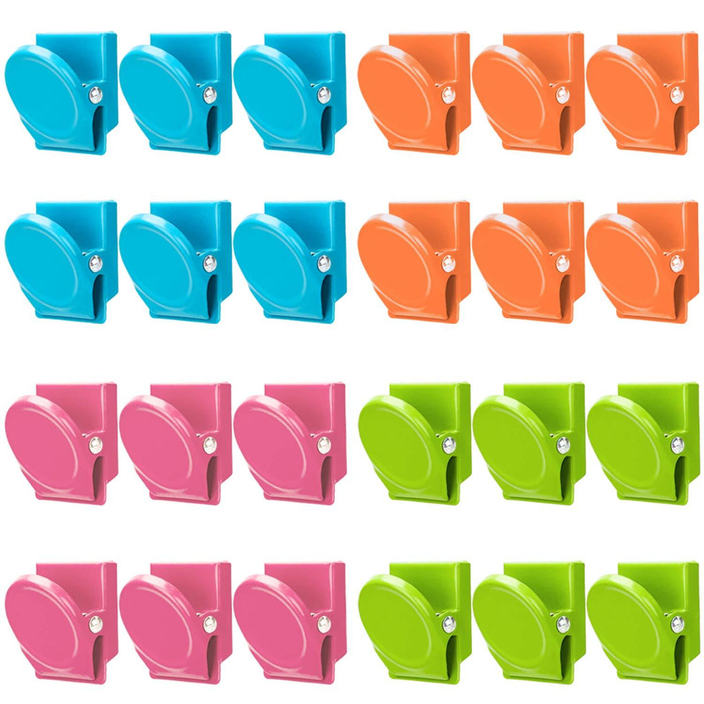 Magnetic Clips, 24 Pieces Magnetic Metal Clips, Refrigerator Whiteboard Wall Fridge Magnetic Memo Note Clips Magnets Metal Clip