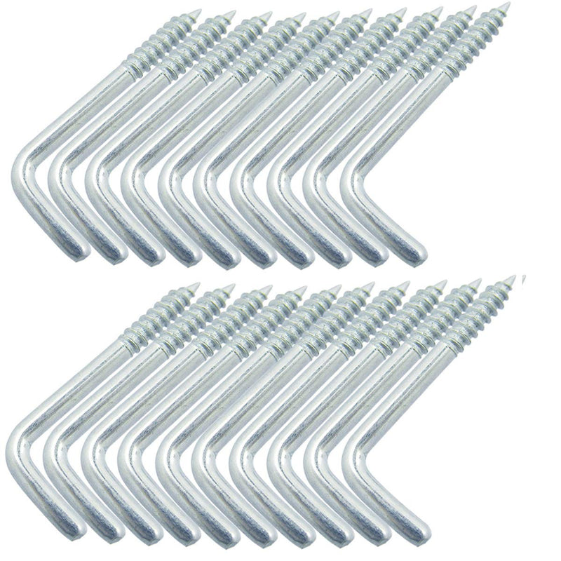 Shells 50PCS Silver Color Carbon Steel Metal Right-Angle Hooks 7 Shape Screw Hooks Self-Tapping Screws Hooks L Shape Hooks 34 X15mm
