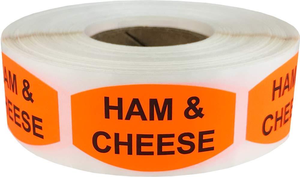 Ham and Cheese Grocery Store Food Labels .75 x 1.375 Inch Oval Shape 500 Total Adhesive Stickers