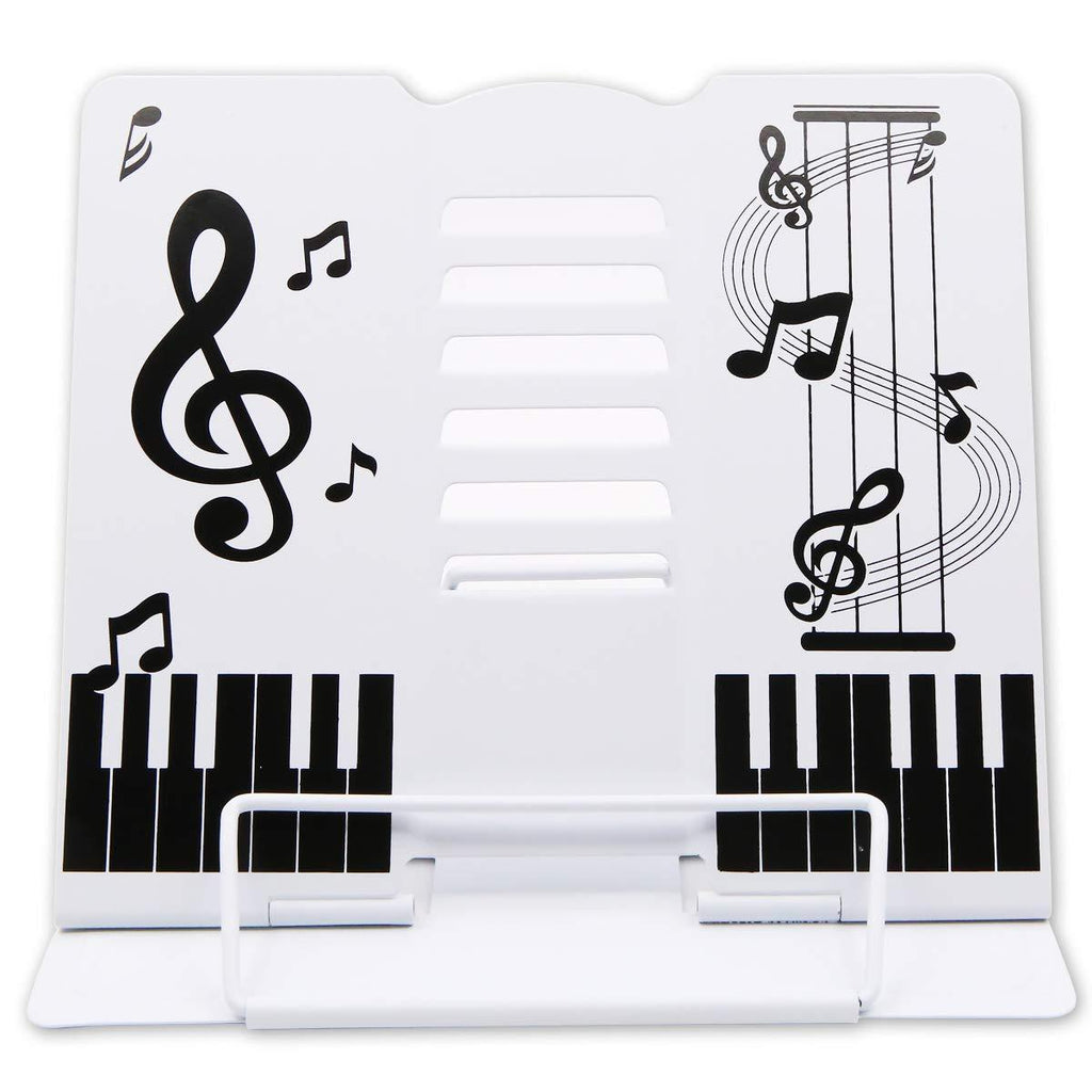 Portable Music Note Pattern Book Stand,Adjustable Tablet Stand Bookend,Metal Book Rack Reading Holder for Reader Students