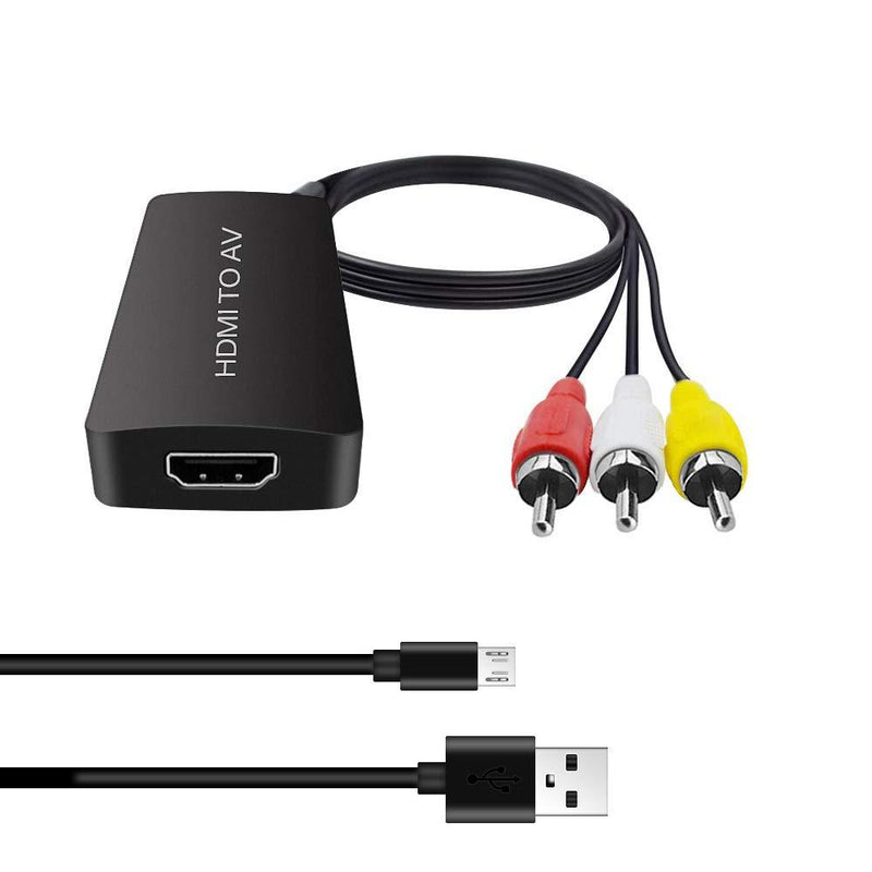 HDMI to RCA Converter Dingsun HDMI to AV Adapter HDMI to Older TV Adapter Compatible for Apple TV, Xiaomi Mi Box, Android TV Box, Roku, Fire Stick, DVD, Blu-ray Player ect. Supports PAL/ NTSC HDMI to RCA converter