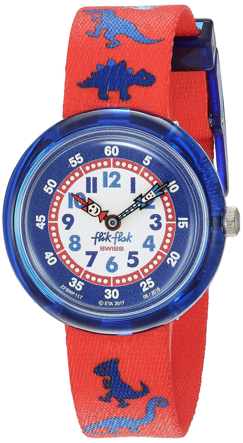Flik Flak Kids' Color Explosion Quartz Polyester Strap, Red, 14 Casual Watch (Model: ZFBNP117)