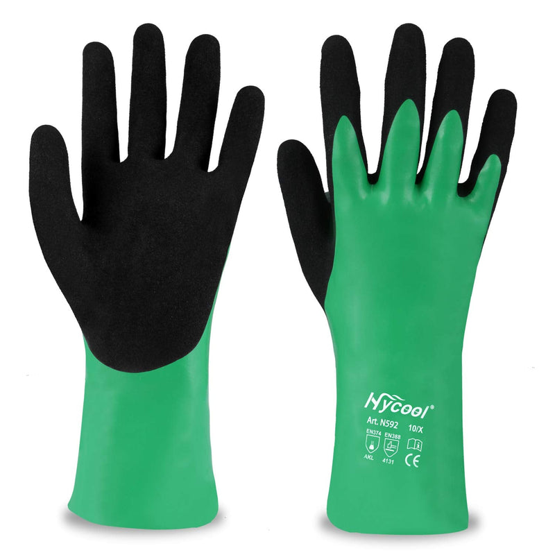 DS Safety Nitrile Coating Chemical Resistant Gloves 1 Pair (M) Medium (Pack of 2)