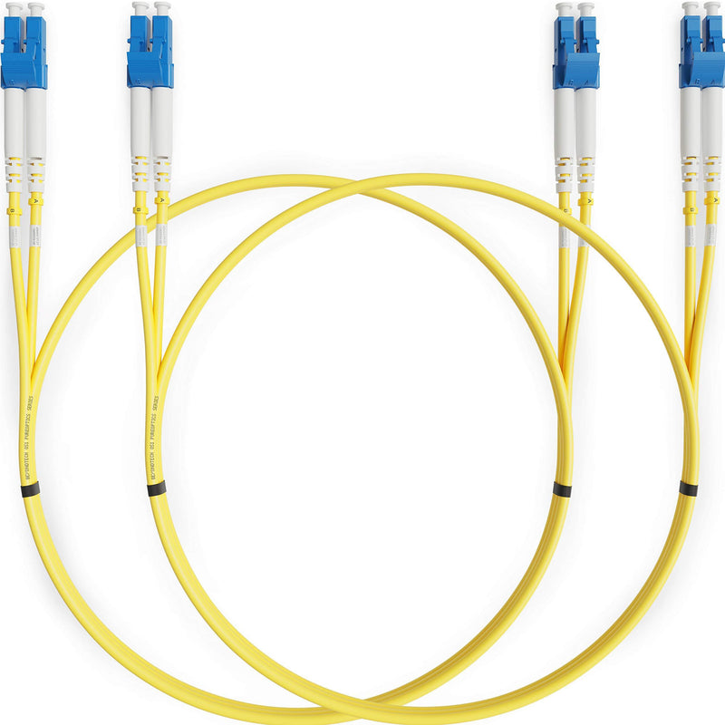 LC to LC Fiber Patch Cable Single Mode Duplex - 1m (3.28ft) - 9/125um OS1 LSZH (2 Pack) - Beyondtech PureOptics Cable Series 1m (3ft) 2-Pack LC to LC