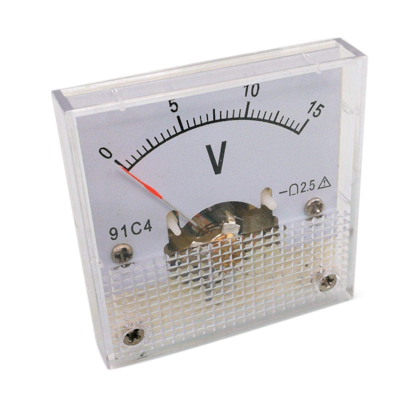 DC 0-15V Square Analog Volt Pointer Needle Panel Meter Voltmeter 91C4