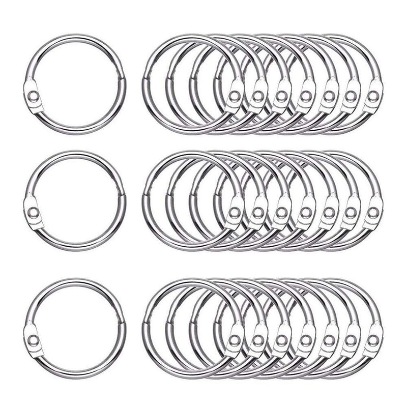 Antner 50 Pack Loose Leaf Book Binder Rings 1.2 Inch Nickel Plated Key Rings O-Ring for School Home Office 1.2 Inch/30mm