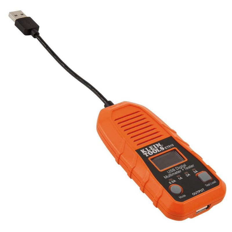 Klein Tools ET910 USB Power Meter and Tester, USB-A Digital Meter for Voltage, Current, Capacity, Energy, Resistance, Max Current USB-A Tester and Meter
