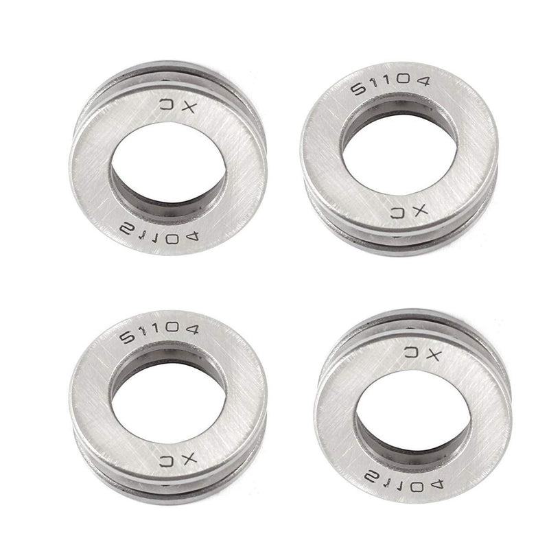 XMHF Bearing 51104 Thrust Ball Bearing Extra Light Series Single Direction Flat Seat Steel Cage 20mm x 35mm x 10mm 4PCS