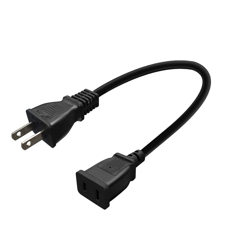 Tekit(1.6ft/0.5m) USA Outlet Saver Power Extension Cord Cable 125V 15A 2-Prong 2 Outlets for NEMA 5-15P to NEMA 5-15R,Nice Short Little Extension