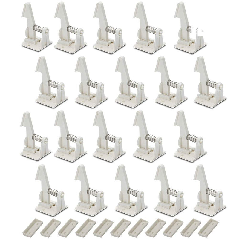 20 Pack Cabinet Locks Child Safety Latches - Vmaisi Baby Proofing Cabinets Drawers Lock - Upgraded Stronger Adhesive Easy Installation - No Drilling