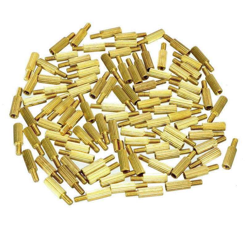 uxcell 100pcs M2 8+4mm Female Male Thread Brass Round Standoff Spacer Screw PCB Pillar