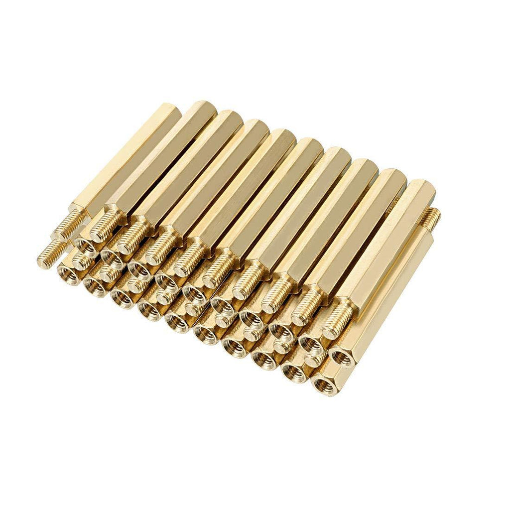 uxcell 40pcs M3 30+6mm Female Male Thread Brass Hex Standoff Spacer Screws PCB Pillar