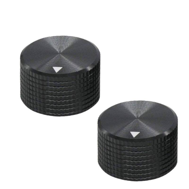 Comidox 25mmx15mm Black Aluminum Rotary Electronic Control Potentiometer Knob Amplifier Knob 2Pcs