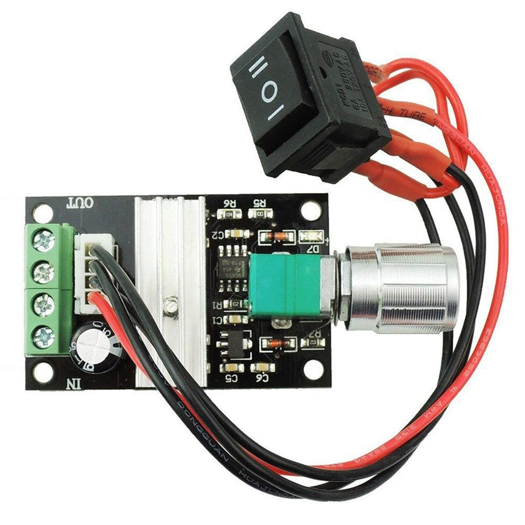 Greartisan 6V-28V 3A DC Motor Speed Controller PWM Variable Speed Regulator Governor Switch 1203BB with Speed Control Knob DC 6V-28V 3A