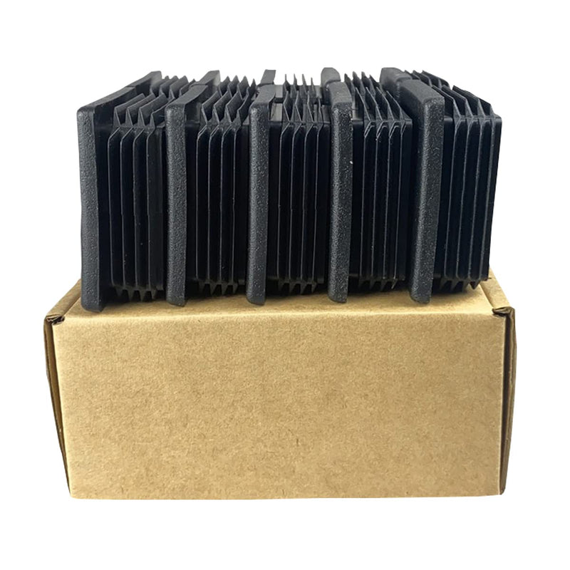 (Pack of 10)2" Square Tubing Black Plastic Plug,2 Inch End Cap 2"x2" 2x2 Fence Post Pipe Cover Tube Chair Glide Insert Finishing Plug 10 Pieces/2 inch Square Tubing Plastic Plug