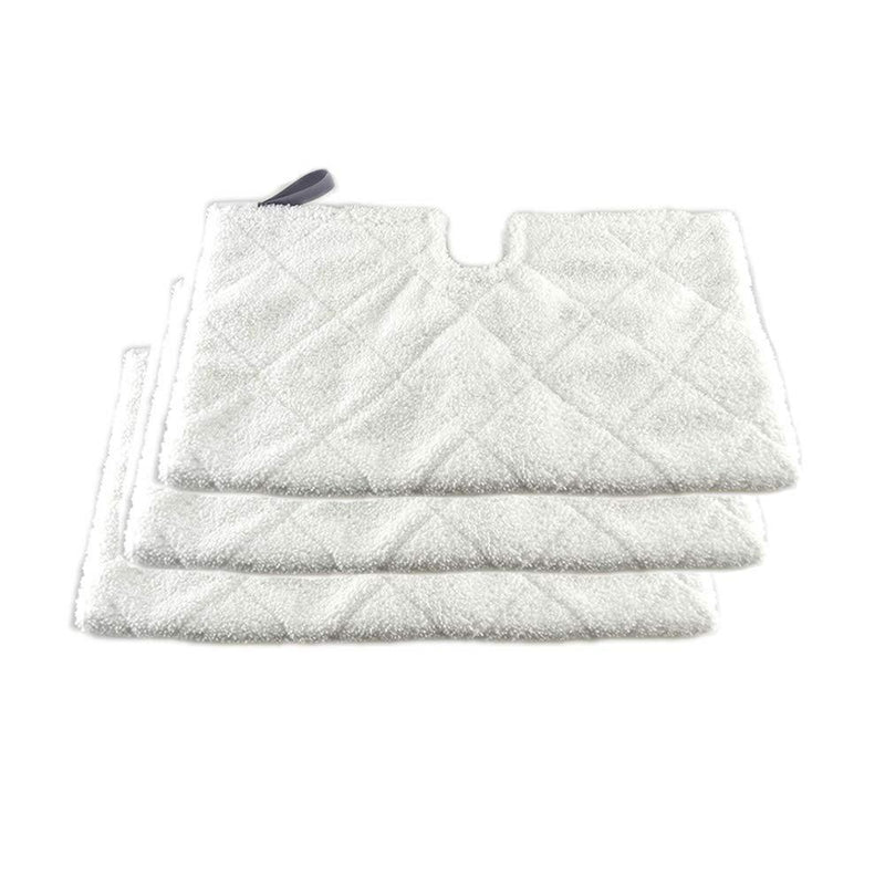 Turbokey 3 Pocket Steam Mop Pads Double-Sided Rectangle Microfiber Refill Pad for Shark Euro Pro Mops S3500 Series,S2902,S3455K,S3501,S3550,S3601,S3801,S3901,S4601,S4701,S4701D,SE450（White） 12.6"*7.08" White