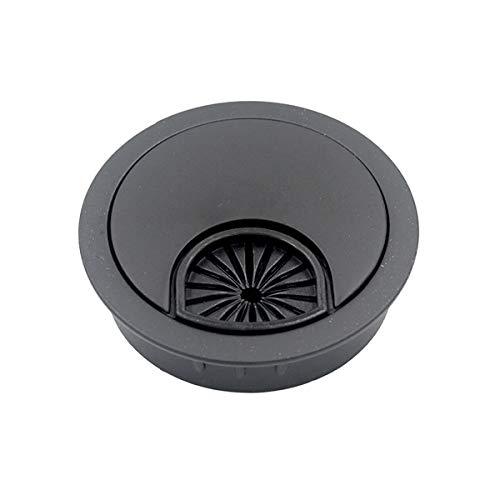 DGOL 5 pcs 1-7/8 inch (48mm) Metal Desk Grommet Cable Cord Wire Hole Cover Outlet Port (MATT Black) MATT BLACK