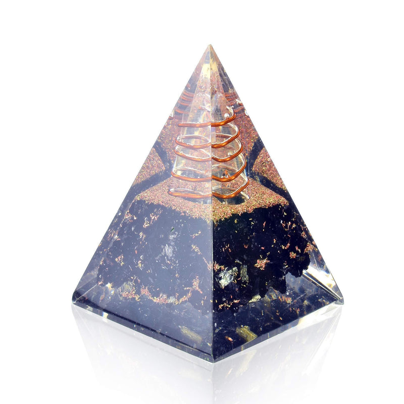 Orgone Pyramid-Black Tourmaline-Crystal-Chakra Balancing Orgone Energy Generator- Nubian Orgonite Pyramid for E-emission Protection – Healing Crystal Boost Immune System Meditation