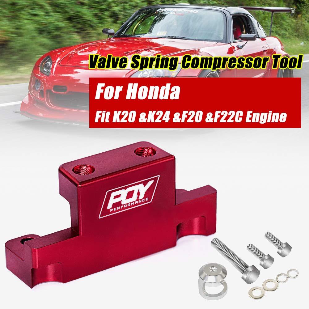 PQY Valve Spring Compressor Tool Removal Compatible with Honda Acura K Series K20 K24 F20C F22C Red