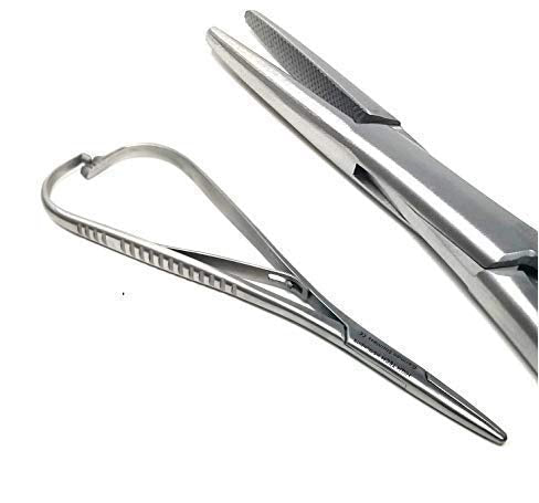 HTI BRAND Mathieu Pliers 5.5" (14cm) Needle Holder Driver, Ligature Separator Placer, Orhtodontic Pliers, Lace Back Tightener (Pack of 1)