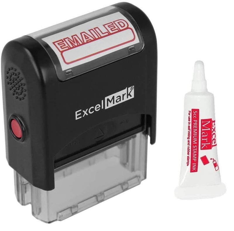 EMAILED Self Inking Rubber Stamp - Red Ink (Stamp Plus 5cc Refill Ink)