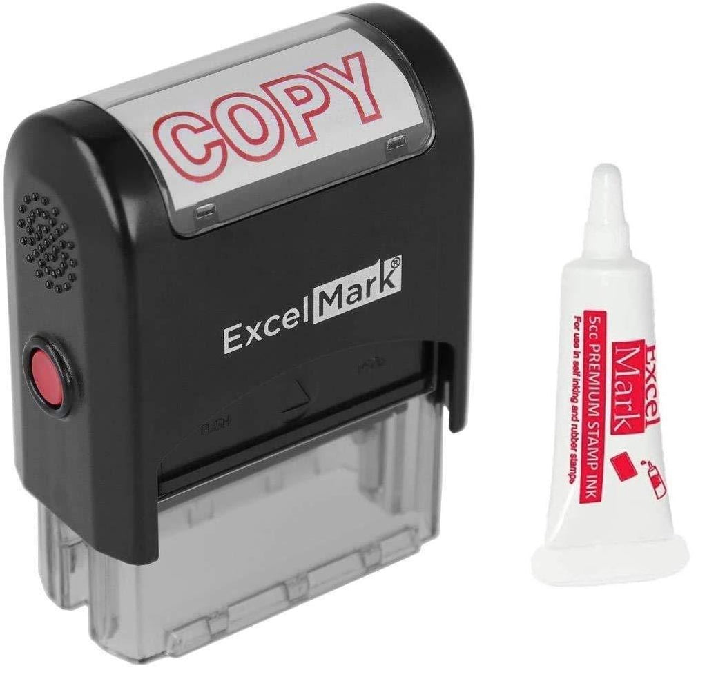 ExcelMark A1539 Copy Self-Inking Stamp with Reversible Pad (Stamp Plus 5cc Refill Ink)