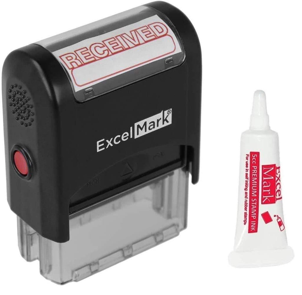 ExcelMark Received Self Inking Rubber Stamp (Stamp Plus 5cc Refill Ink)