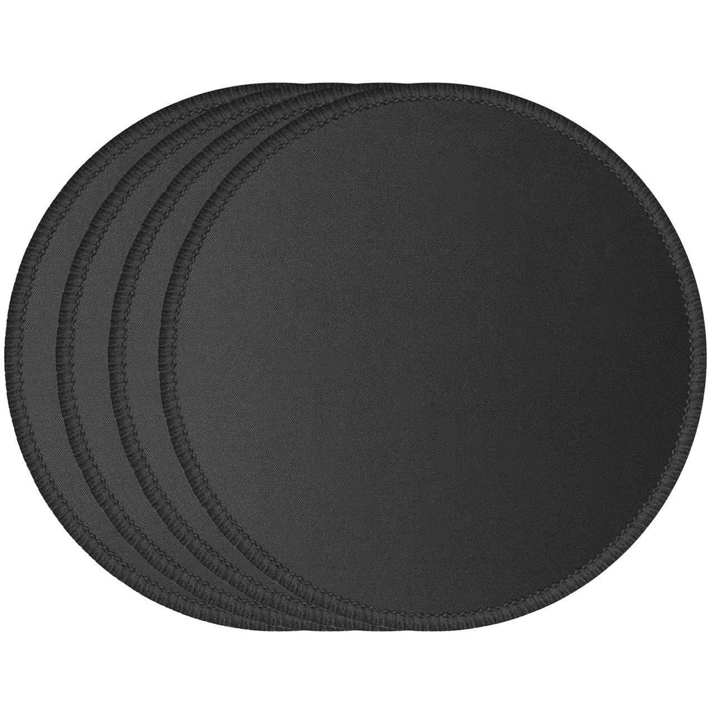 JIKIOU 4 Pack Computer Mouse Pad with Non-Slip Rubber Base, Premium-Textured Mousepads Bulk with Stitched Edges, Mouse Pads Pack for Computers, Laptop, PC, Office & Home, 7.9x7.9 inches, 3mm, Black