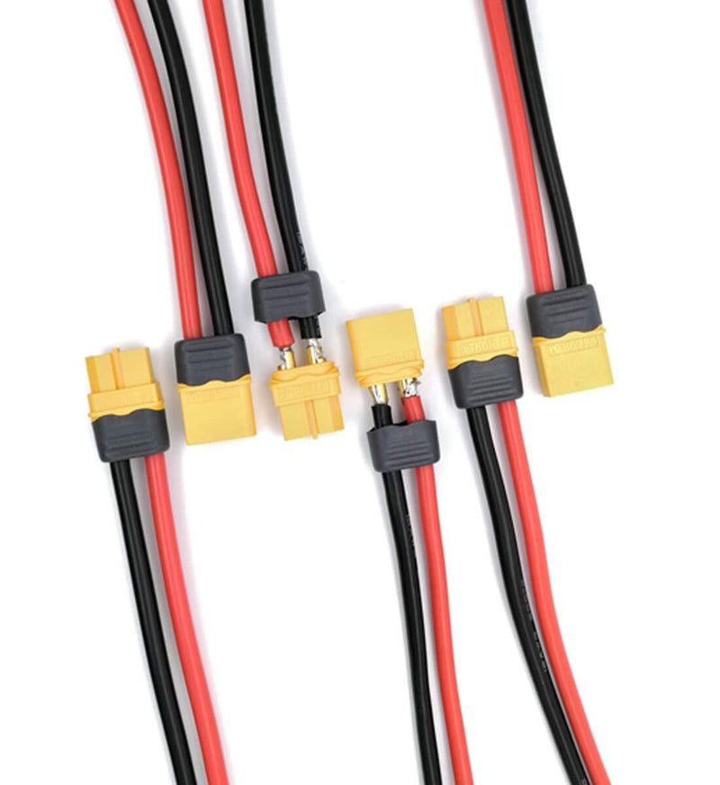 Upgrades XT60 Connectors 12awg 5.9inch Wire with Solder Point Cover (3 Female + 3 Male) 3D Printer Power Supply Extension