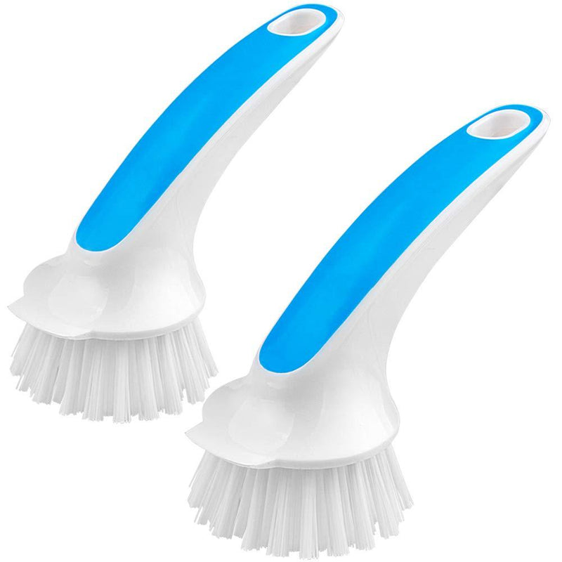 MR.SIGA Pot and Pan Cleaning Brush - Pack of 2 White & Blue - 2 Pack