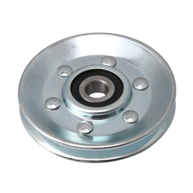 BQLZR 73x10mm Silver Iron Bearing Steel Cable Pulley V-Shape Wheel Bearing Idler Pulley Load-Bearing 215KG for Gym Equipment Garage Door Opener