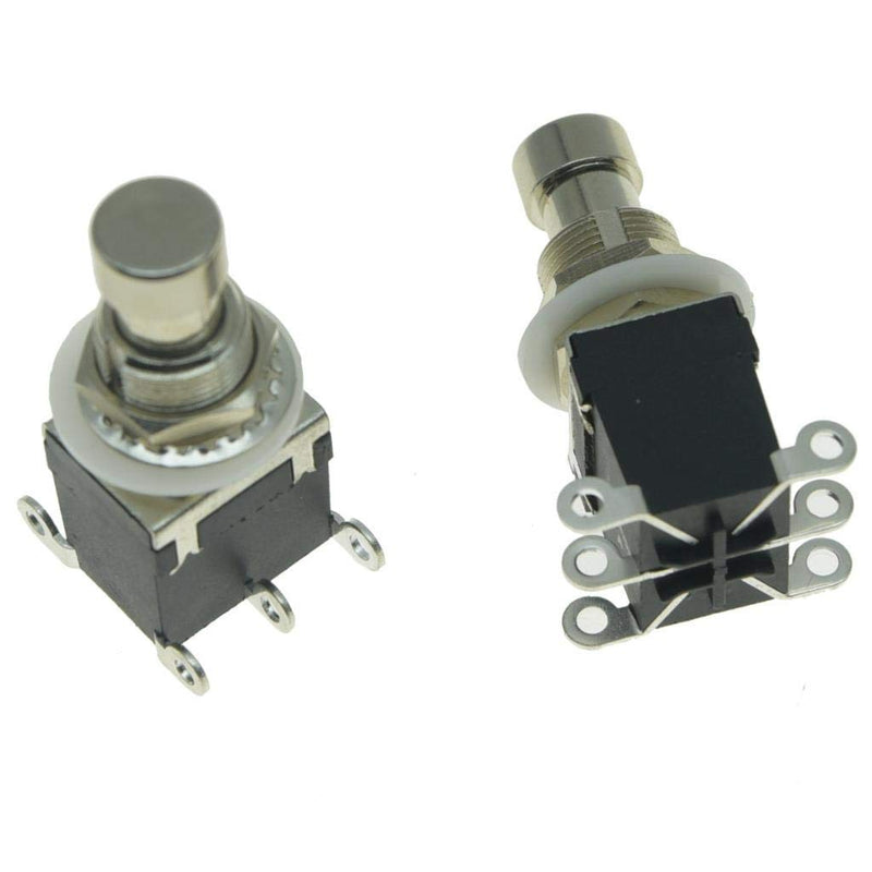 KAISH Pack of 2 Latching Stomp 6-Pin DPDT Electric Guitar Effect Pedal Switch Foot Switch Bypass Black