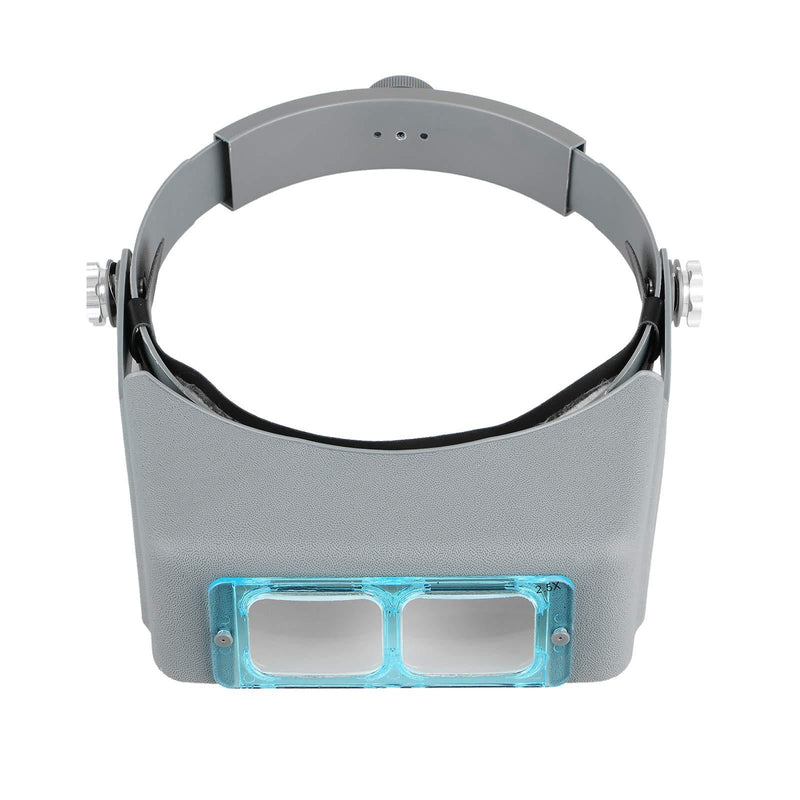SUNJOYCO Head Mount Magnifier, Professional Jeweler Loupe Headband Magnifying Glasses Magnify Goggles with 4 Replaceable Lenses 1.5X, 2.0X, 2.5X, 3.5X Magnification for Watch Repair, Crafts