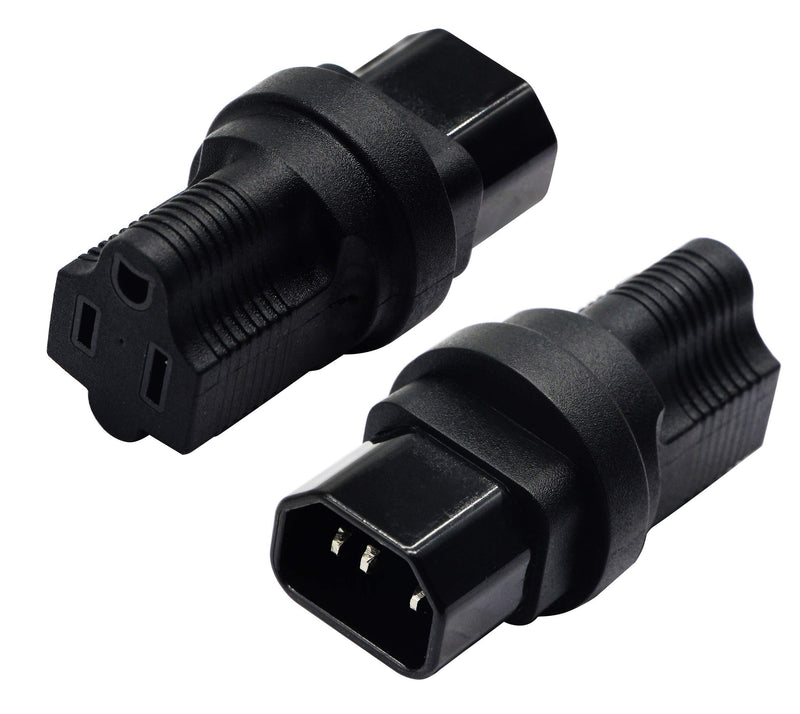 zdyCGTime 3 Prong USA C14 to NEMA 5-15R Plug Power Adapter for Standard Computer Power Adapter 10A/250V (IG-320) (NEMA 5-15R to IEC 60320-C14)(2 Pack)
