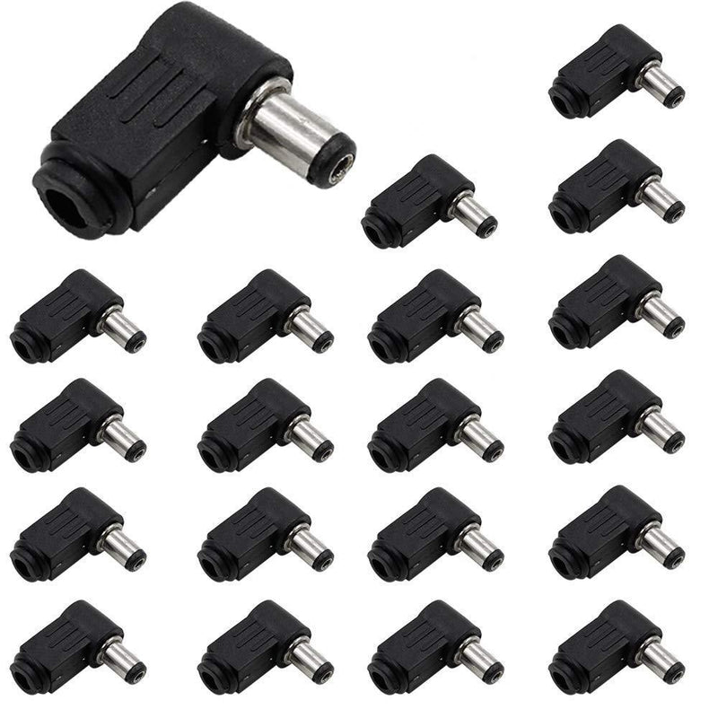 Luomorgo Right Angle 5.5 x 2.1mm/0.22 x 0.08 inch DC Socket Jack Charger Power Plug Solder 20pcs