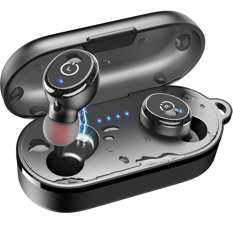 TOZO T10 Bluetooth 5.0 Wireless Earbuds with Wireless Charging Case IPX8 Waterproof Stereo Headphones in Ear Built in Mic Headset Premium Sound with Deep Bass for Sport Black 1