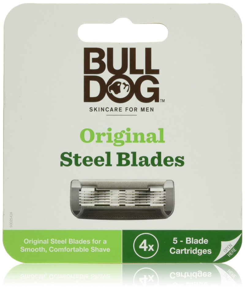 Bulldog Mens Skincare and Grooming Original Razor Blades Refills for Men, 4 Count 4 Count Refills