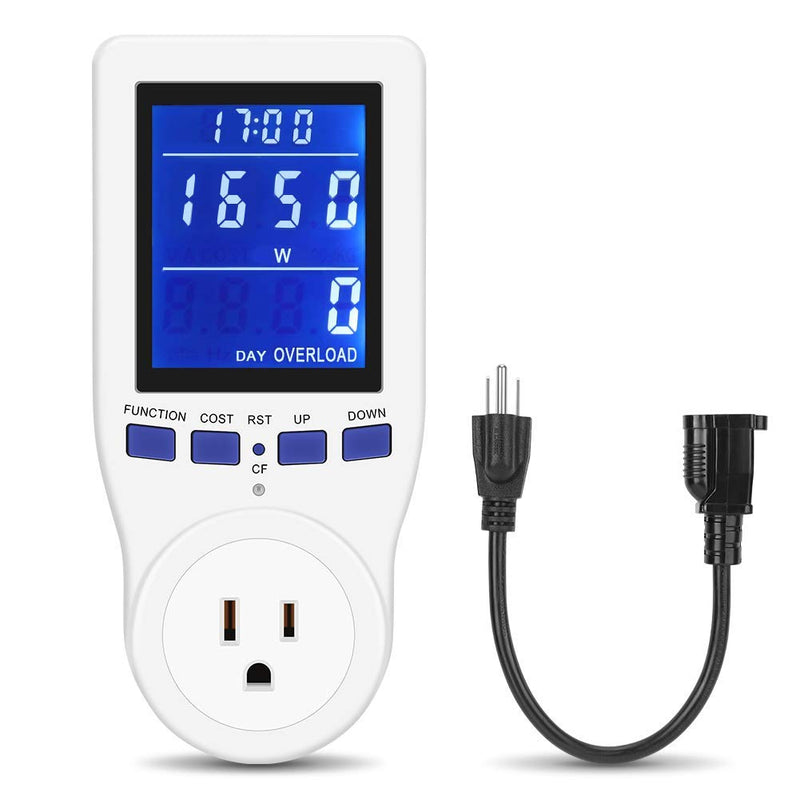 YOUTHINK Electricity Usage Monitor, Plug in Power Consumption Meter Home Energy Consumption Analyzer with Digital LCD Display Overload Protection Watt Volt Amps Wattage KWH