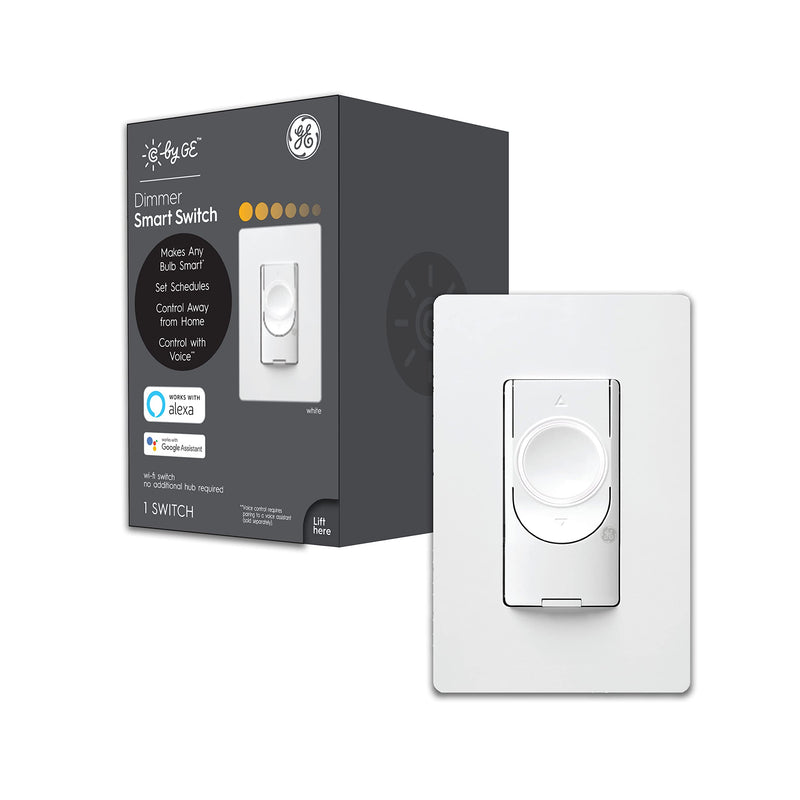 C by GE Dimmer Smart Switch, Neutral Wire Required, Bluetooth and 2.4 GHz WiFi, Alexa and Google Home Compatible without a Hub (Packaging May Vary)