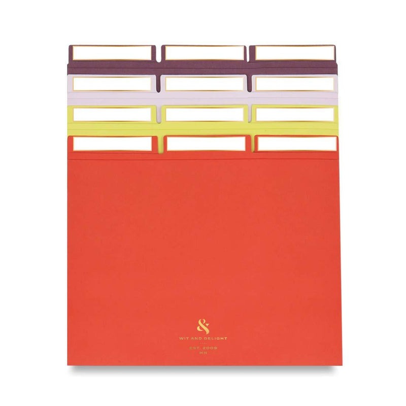 Wit & Delight Assorted File Folder Set, Red/Yellow/Lavender/Purple (DLS1825) Red, Yellow, Lavender & Purple