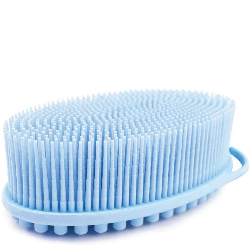 Avilana Exfoliating Silicone Body Scrubber Easy to Clean, Lathers Well, Long Lasting, And More Hygienic Than Traditional Loofah (Blue) Blue