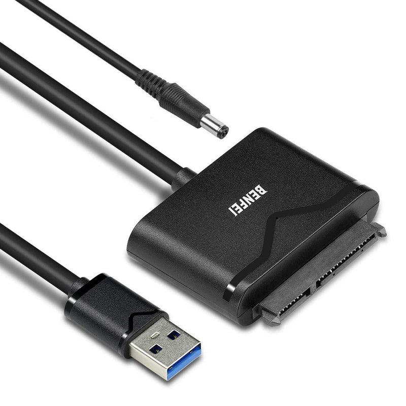 SATA to USB 3.0 Cable, BENFEI USB 3.0 to SATA III Hard Drive Adapter Compatible for 2.5 3.5 Inch HDD/SSD Hard Drive Disk with 12V/2A Power Adapter, Support UASP