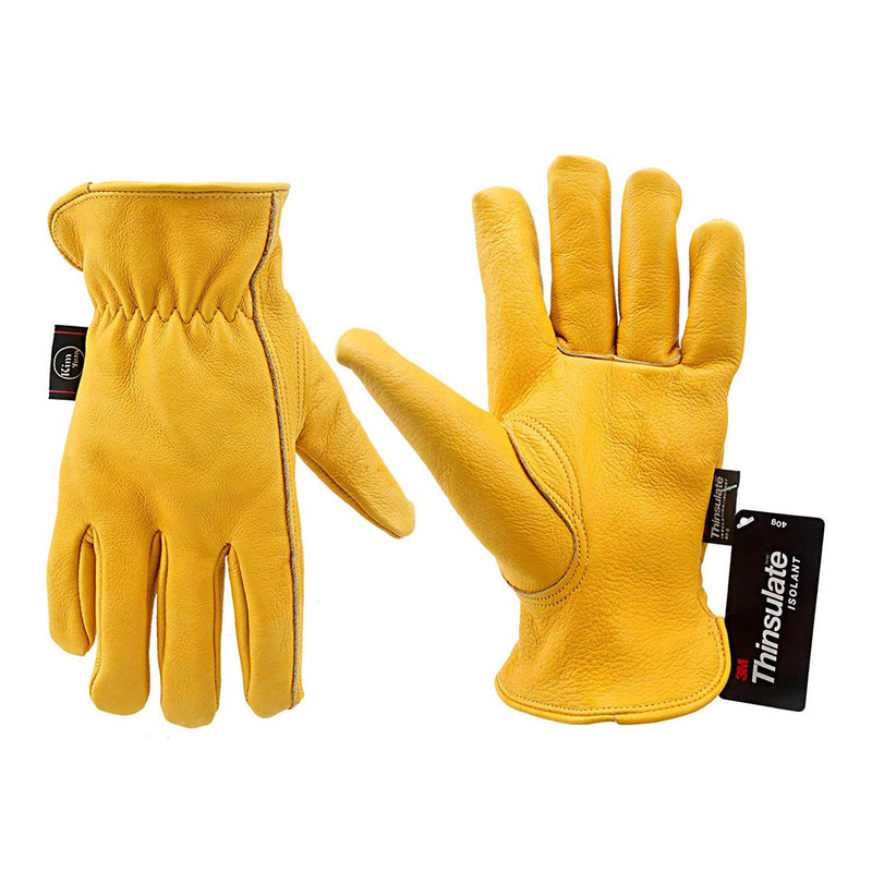 KIM YUAN Winter Warm Work Gloves 3M Thinsulate Lining Perfect for Gardening/Cutting/Construction/Motorcycle, Men & Women 1 Pair X-Large (Pack of 1) Winter-elastic Wrist